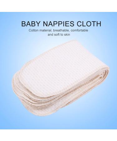 Pack of 10 Soft Cotton Baby Diapers - Breathable Reusable Cloth Diaper Inserts with High Absorption - Buy Online on GoSupps.com