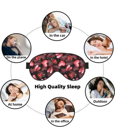 Buy Adjustable Ladybugs & Red Hearts Sleep Mask - Soft Double-Sided Eye Covers for Ultimate Comfort & Eye Edema Relief | International Shipping Available - Buy Online on GoSupps.com