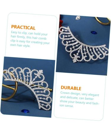 DRESSOOS Crown Side Hair Comb Rhinestone Barrettes for Women Hair Topper Bride Hair Comb Clip Girl Hair Accessories Flower Girl Tiara Rhinestone Hair Clip Wig Rhinestones Alloy Miss Hair up - Buy Online on GoSupps.com