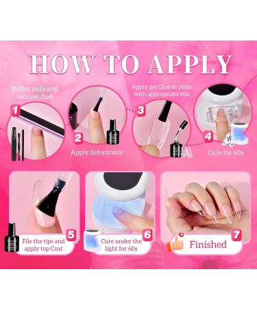 Gel Extension Nail Kit - 960 PCS Full Cover Gel Nail Tips with Glue, Professional Acrylic Nails Tips Set - Coffin/Stiletto/Square/Almond Shapes, UV Light Included - Buy Online on GoSupps.com