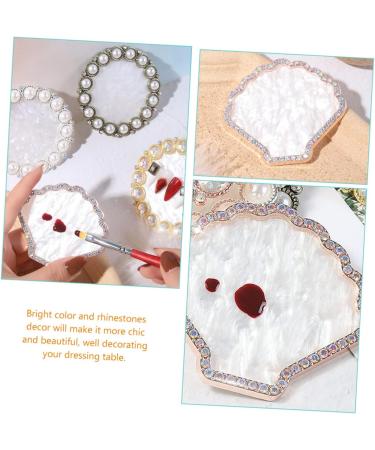  minkissy Minkissy 2-piece nail art palette pearl nail polish supplies nail art mixing tray decorative nail art display board nail polish gel display stand nail polish palette - Buy Online on GoSupps.com
