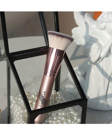 BEASOFEE Big Flat Top Kabuki Foundation Brush - Premium Rose Golden Makeup Tool for Liquid, Cream, and Powder - Fiber Bristles for Stippling, Buffing, Blending - Set of 01 - Buy Online on GoSupps.com