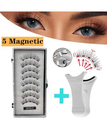 Bitong Reusable Magnetic Eyelashes | False Eyelashes No Glue - Natural Look Magnetic Eyelashes with Applicator Reusable Magnetic Lashes No Glue or Eyeliner Needed 2 Pairs False Eyelashes - Buy Online on GoSupps.com