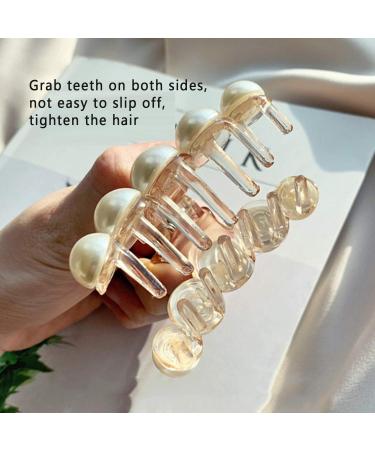 3PCs Large Non-Slip Hair Clips - Shonco Transparent Banana Hair Claw Clips for Women & Girls - Buy Online on GoSupps.com