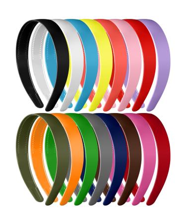 16 Pieces Plastic Headbands with Teeth Simple Hard Headbands Wide Anti-slip Hair Bands Craft Headband Hoops for Women Girls DIY Hair Accessories (1 Inch, Classic Color) 1 Inch (Pack of 16) Classic Color