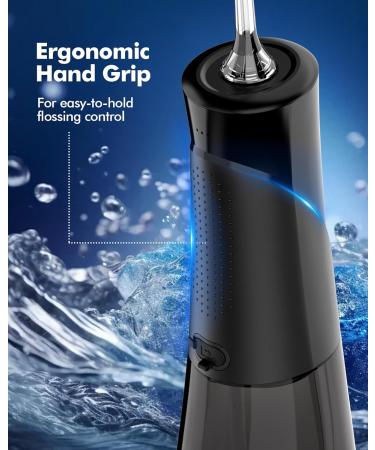 Water Flossers - Portable 300ML Larger Tank Waterflosser IPX7 Waterproof Floss for Home Travel 5 Modes 6 Flossing Tips Black - Buy Online on GoSupps.com
