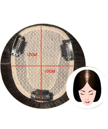 Silk Base Straight Human Hair Crown Topper - Clip-in Invisible Hairpiece for Women | 10 Dark Brown - Buy Online on GoSupps.com