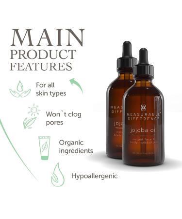 Measurable Difference Cold Pressed Refined Jojoba Oil - Hydrating Face Oil - 4oz - Buy Online on GoSupps.com