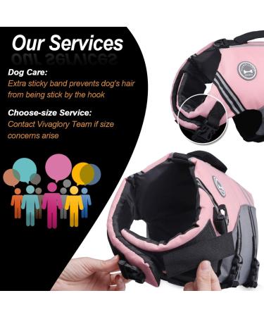 Vivaglory Sports Style Life Jacket for Large Dogs - Adjustable Durable & Safe Fastening - Sakura Rosa L (66-79 cm Chest) - Buy Online on GoSupps.com