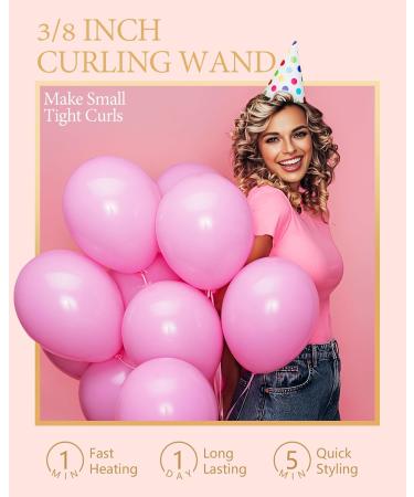 3/8 Inch Curling Iron - Adjustable Temperature Tiny Curling Wand for All Hair Types - Ceramic Small Barrel with Heat Resistant Glove - Buy Online on GoSupps.com