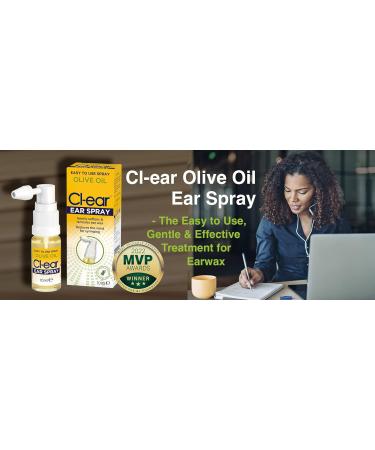 Clear Olive Oil Ear Spray - Natural Ear Wax Removal Treatment - Gentle & Easy to Use - 10ml Spray - Buy Online on GoSupps.com