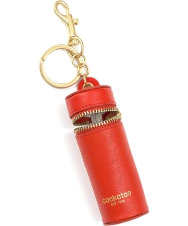 Cockatoo Nappa Leather Lipstick Case with Keychain Holder (True Red) - Buy Online on GoSupps.com