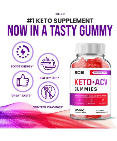 ACE Keto ACV Gummies - Advanced Formula with B12, Beet Root Juice for Men & Women | 60 Gummies - Buy Online on GoSupps.com
