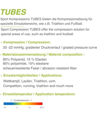 Premium Neon Green Sport Compression Stocking Tubes 20-22mmHg - Made in Germany | Size L (Calf 36-40cm) - International Shipping Available - Buy Online on GoSupps.com