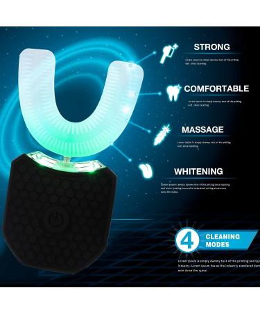 Romooa Ultrasonic Electric Toothbrush with 3 Brush Heads | Rechargeable & Waterproof for Adults | U-Shaped Design for 360 Degree Cleaning - Buy Online on GoSupps.com