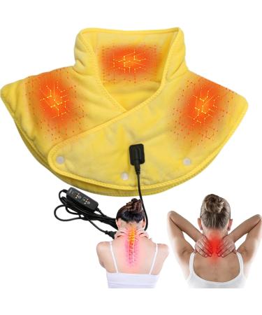 Jacekee Heated Shoulder Pillow & Warmer Scarf - 3 Heat Levels Skin-Friendly Relief for Cramps & Back Pain | Yellow | International Shipping - Buy Online on GoSupps.com