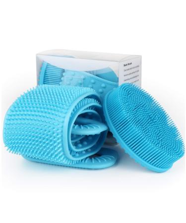 Back Scrubber for Shower - Silicone Bath Body Brush Set for Men and Women  Silicone Loofah and Back Washer