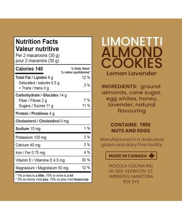 Piccola Cucina Regali Limonetti Italian Almond Macaroon Amaretti Cookies - Lemon Lavender - 1 KG BULK - Gluten Free Dairy Free - Buy Online on GoSupps.com