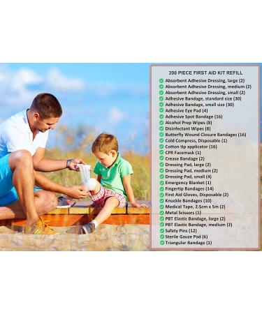 First Aid Kit Refill - 200 Piece Restock Supply Pack - Buy Online on GoSupps.com