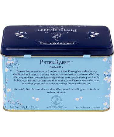 New English Teas Daisies Peter Rabbit Tea Tin with 40 English Breakfast Teabags - Buy Online on GoSupps.com
