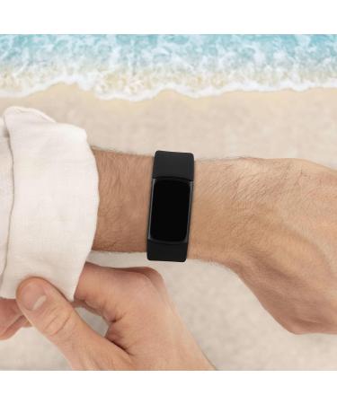 YLK Adjustable Silicone Bracelet for Fitbit Charge 5 & 6 - Sport Replacement Band for Men & Women - Black - Buy Online on GoSupps.com