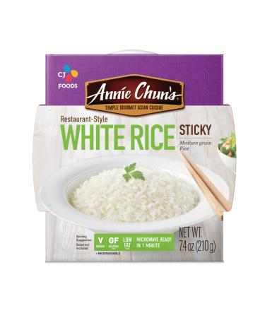 Annie Chun's - Cooked White Sticky Rice: Instant, Microwaveable, Nutritious & Delicious, 7.4 Oz (Pack of 6)