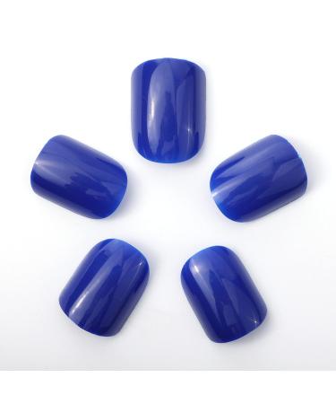 Novo Ovo Short Corner Oval Press-On Nails - Dark Blue Fake Nails | Sapphire Glue-On Artificial Fingernails for a Perfect Look - Buy Online on GoSupps.com
