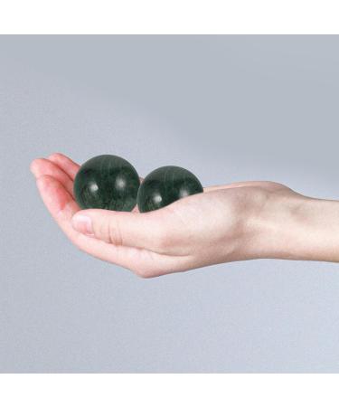 Baluue 2 Pieces Jade Baoding Exercise Balls - 40mm Green Chinese Stress Relief & Hand Massage Balls for Health - Buy Online on GoSupps.com