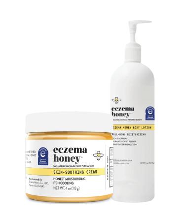 ECZEMA HONEY Original Skin-Soothing Cream & Oatmeal Body Lotion - Bundle for Sensitive Skin - Cruelty Free