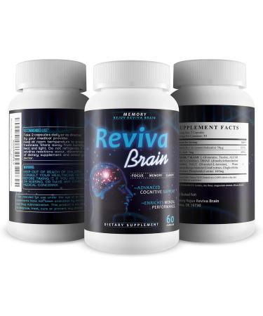 Reviva Brain Memory Rejuv - Advanced Cognitive Support - Enriches Mental Performance - Focus - Memory - Clarity - Nootropic Brain Pills - Mental Energy and Precision - Buy Online on GoSupps.com