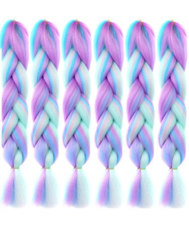 LDMY Piano Multi Colors Pink Purple Blue Green Braids Extension 6PCs/Pack 24inch Jumbo BraIring Hair Extensions Kanecalon Synthetic Hair for Women 100g/PC 35 - Buy Online on GoSupps.com