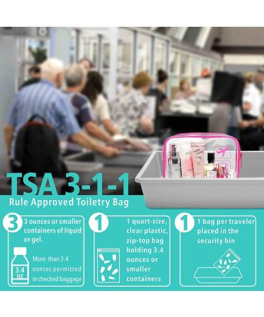 TSA Approved Clear Toiletry Bag - F-color 5 Pack Quart Size Travel Bags for Men and Women - Carry on Airport Compliant Cosmetic Makeup Bags (1-5 Pack) - Buy Online on GoSupps.com