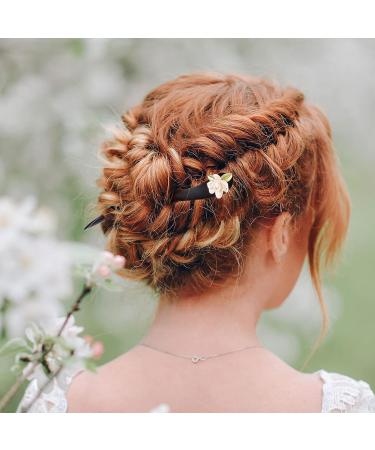 HINZIC 4 Pcs Chinese Japanese Style Hair Sticks - Vintage Wooden Hair Accessories for Buns and Updos - Buy Online on GoSupps.com