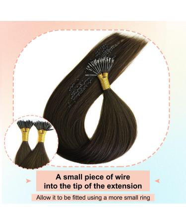 KOCONI 16 Inch Dark Brown Nano Rings Hair Extensions Real Human Hair Extensions Double Drawn Nano Ring Hair Extension Nano Tip Beads Human Hair Extensions 50g 1g/Strand #2 Darkest Brown 16 inch #2 Dark Brown - Buy Online on GoSupps.com