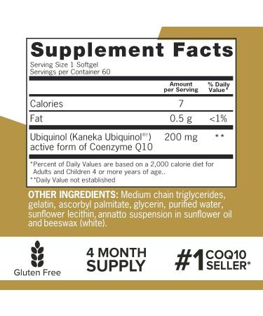 Qunol Ubiquinol CoQ10 200mg Softgels - Antioxidant for Heart Health (60 Count Pack of 2) | Buy Internationally - Buy Online on GoSupps.com