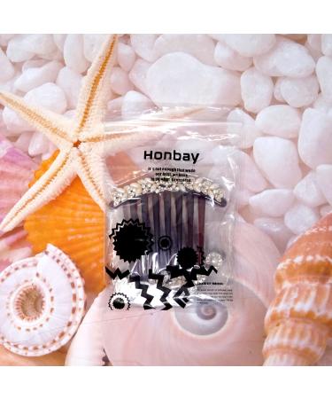 Honbay 2PCS Pearl Crystal Rhinestone Hair Side Combs - Floral Twist Hairpin Accessories for Women - Buy Online on GoSupps.com