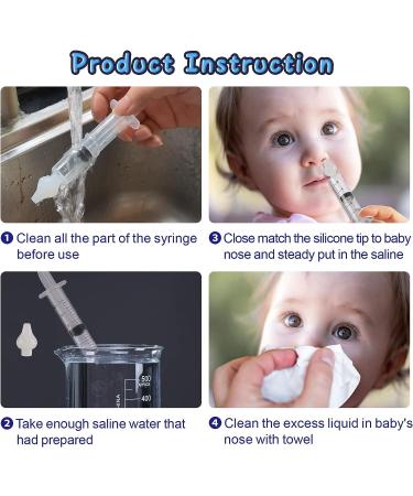 Silicon Baby Nasal Aspirator Syringe - 4PCS Baby Nasal Cleaner Set for Infant/Kid - Safe and Quick Nose Rinsing Tool - Buy Online on GoSupps.com