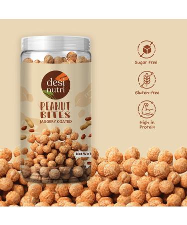 Desi Nutri Peanut Bites Jaggery Coated | Ready to Eat Peanut Bites Jaggery Coated | Peanut Bites Snacks | Peanut Bites Jaggery Coated - 80 GMS | Rich in Iron & Calcium - Buy Online on GoSupps.com
