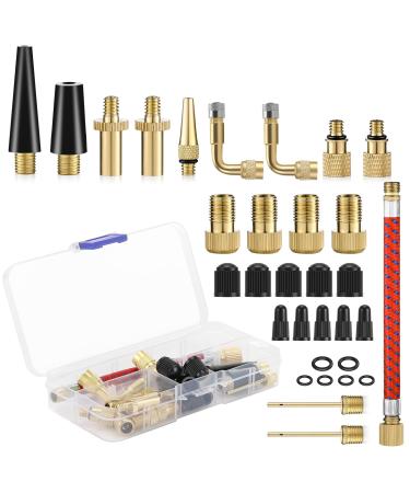 Kasanni 32 pieces of bicycle valve adapter set valve adapter for bicycles DV SV AV French valve adapter air pump bicycle pump adapter with inflatable hose for compressor bicycle pump - Buy Online on GoSupps.com