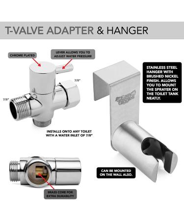 Easy Giggles Stainless Steel Cloth Diaper Sprayer Kit - Handheld Bidet Spray with Brushed Nickel Finish - Buy Online on GoSupps.com