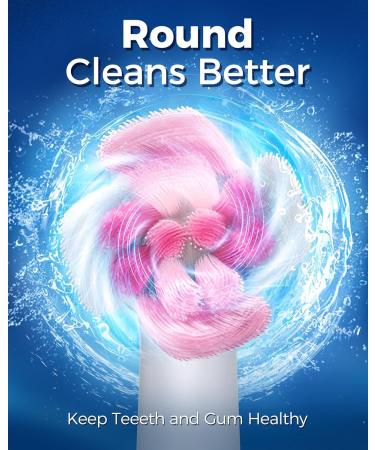 Rotating Electric Toothbrush for Adults with 8 Brush Heads (2 Types) 4 Modes Deep Clean Electric Toothbrush with Rechargeable Power and 2 Min Smart Timer Pink 2-pink - Buy Online on GoSupps.com