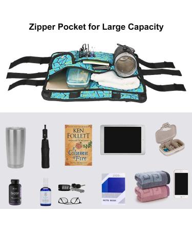 Double Sided Walker Bag Organizer Pouch Tote for Rollator & Folding Walker - Plaid Blue - Buy Online on GoSupps.com
