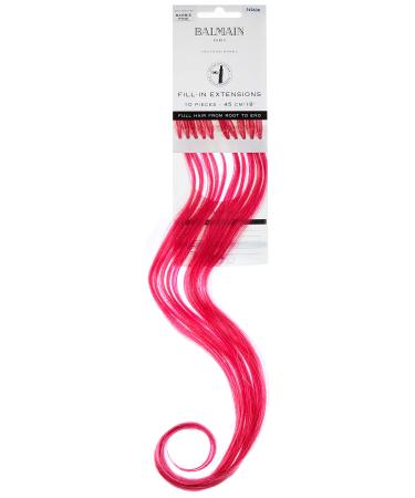 Balmain Fill-In Extensions Human Hair Straight Fantasy Real Hair 10 Pieces Barbie Pink 45 Cm Length