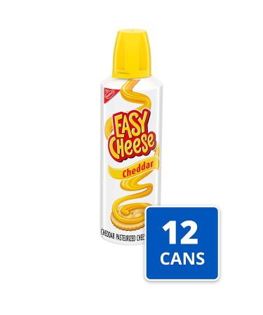 Easy Cheese Cheddar Cheese Snack 8 oz Cans - Pack of 12 | Delicious & Convenient Snack - Buy Online on GoSupps.com