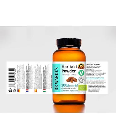 Organic Haritaki Powder - 100g | Pure Raw & Dried | Ayurvedic Herb by Dr. Wakde | Vegan | Same Day Dispatch - Buy Online on GoSupps.com