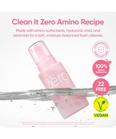 BANILA CO Clean It Zero Amino Bubble Cleanser | pH-Balanced Foaming Facial Cleanser for Sensitive Skin | Daily Moisturizing Face Wash with Hyaluronic Acid & Ceramide (300ml / 10.14 fl. oz) - Buy Online on GoSupps.com