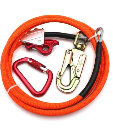 SMT 1/2 X 8' Steel Wire Core Triple Lock Lanyard Kit - Orange Arborist Flip line Swivel Snap - P/N ET-OUTDOOR003-RAW - Buy Online on GoSupps.com