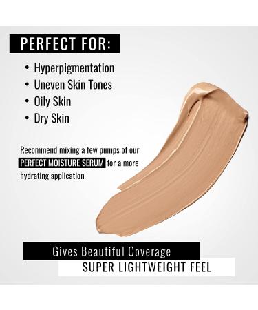 CARA Cosmetics Perfecta Base Foundation - Full Coverage Oil Free Makeup for Uneven Skin Tone, Oily Skin (Olive Cool Light Medium, 1 oz) - Buy Online on GoSupps.com