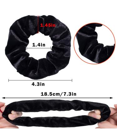 Whaline 12 Pack Velvet Hair Scrunchies - Soft Elastic Hair Bands in Black - Buy Online on GoSupps.com