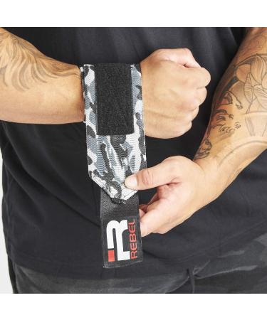 Iron Rebel 18 Snow Camo Wrist Wraps - Support for Powerlifting & Bodybuilding - Unisex Pair - Buy Online on GoSupps.com